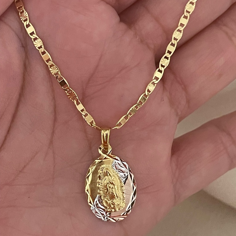 14k Gold Filled Virgen Guadalupe Cadena - Picture 1 of 8